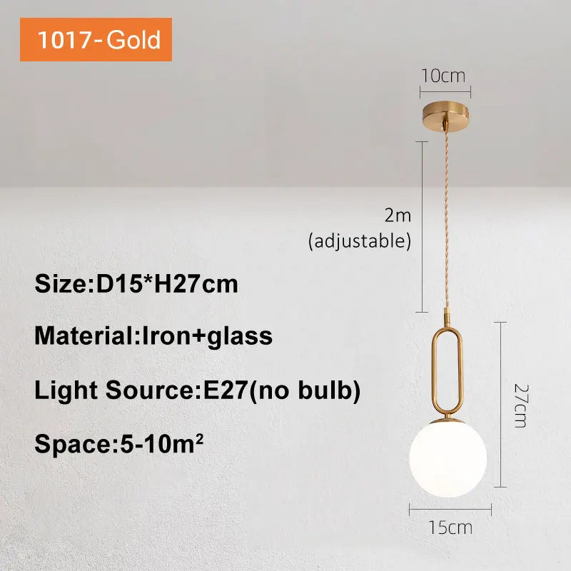 lampe suspendue moderne or spherique minimaliste salon chambre étude opacité ajustable 2m