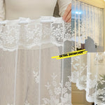 rideau blanc floral dentelle vintage fenêtre moderne maison polyester autocollant