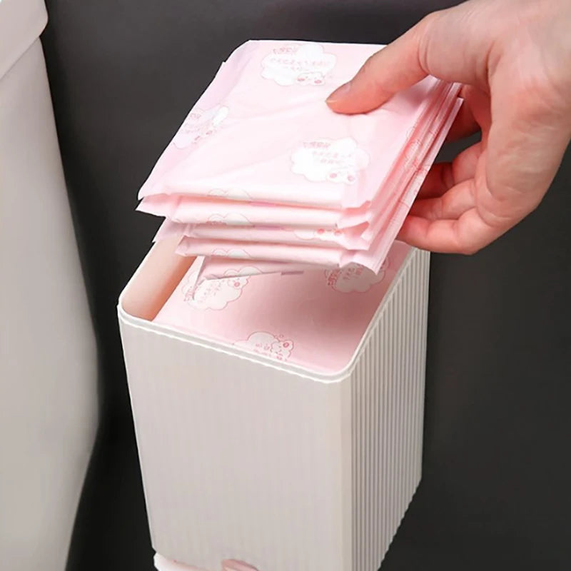 boîte rangement tampons blanc vert rose rayures moderne adhésif pratique almacenamiento