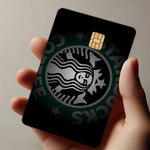 autocollant protection carte bancaire logo starbucks motif graphique moderne waterproof réutilisable