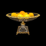 bol fruits pied transparent doré décoration élégante cristal métal vintage classic deco