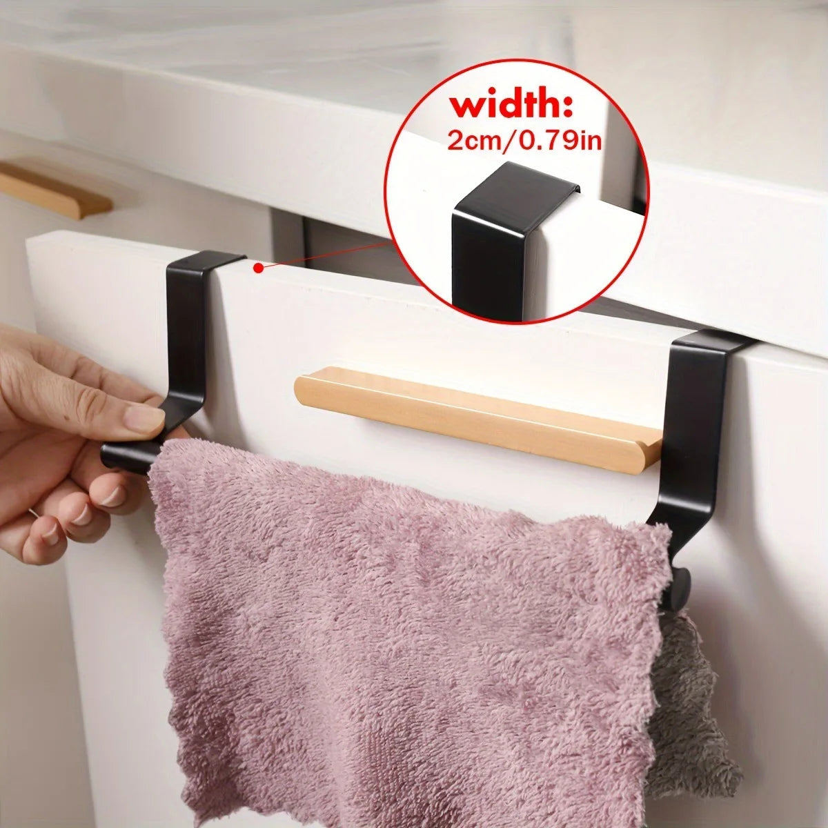 support serviettes acier inoxydable moderne rayures horizontales clips salle bains cuisine