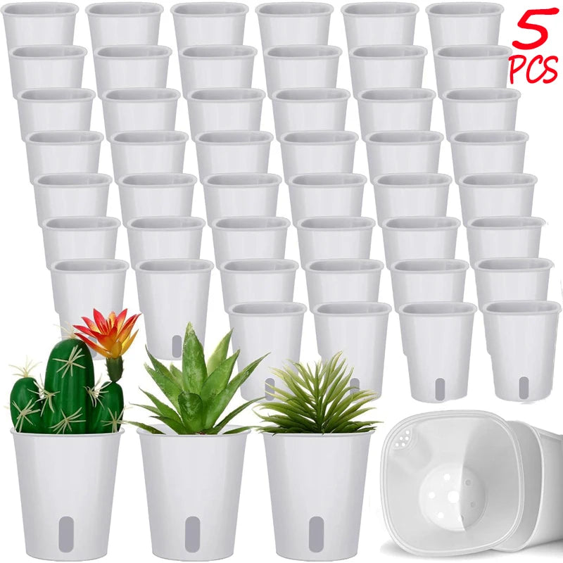 pots plantes autoarrosants plastique blanc moderne fibre d'eauintérieur decoration jardin