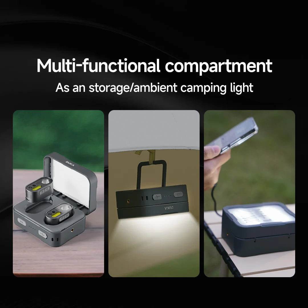 lampe frontale multifonctionnelle gris noir clips moderne pratique camping eight modes lumière