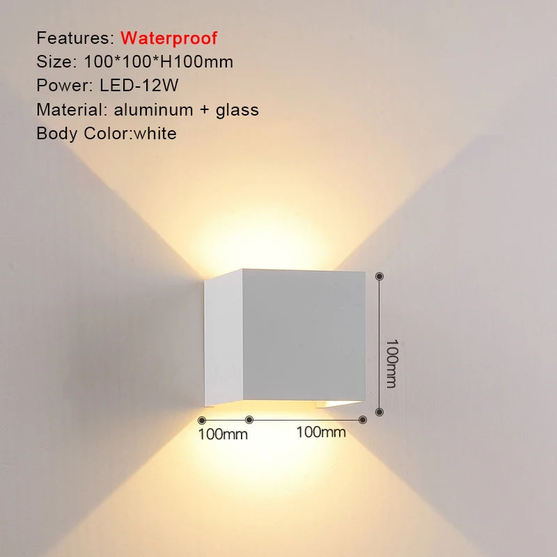 applique murale led moderne aluminium noir éclairage chambre cuisine salle manger entrée