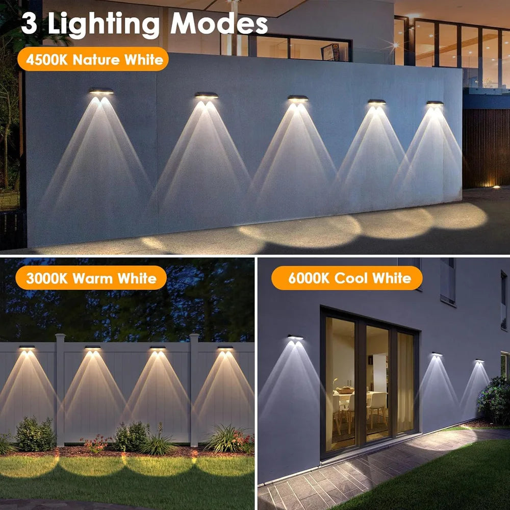 éclairage solaire led ip65 moderne applique murale autoinstallation noir bleu blanc