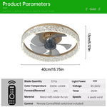 ventilateur led moderne télécommande blanc doré noir strass floral élégant chambre salon