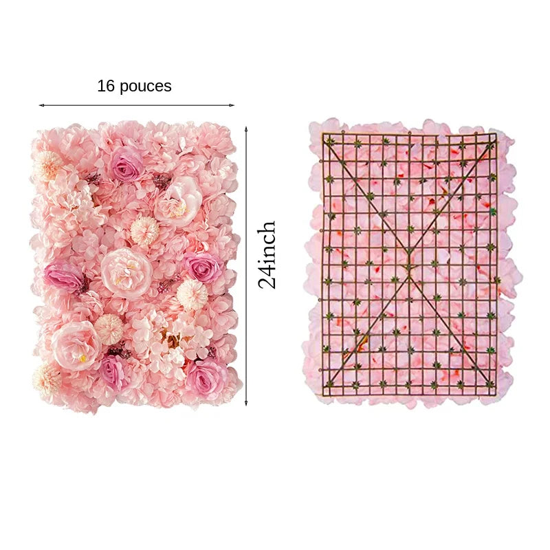 panneau mural floral rose romantique peonies hortensias chrysanthemes decoration mariage anniversaireextérieur