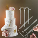 supports gâteau transparents modernes tailles différentes 12 16 20cm barres verticales inclusecake standmulticouchesdiy