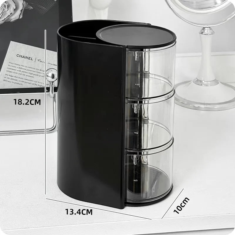 organisateur accessoires coiffure transparent blanc rose noir moderne elastiques pinces brosse cosmétiques rangement
