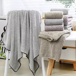 serviettes bain fibre bambou rayées moderne gris clair absorbantes rapide séchage lavage machine qualité
