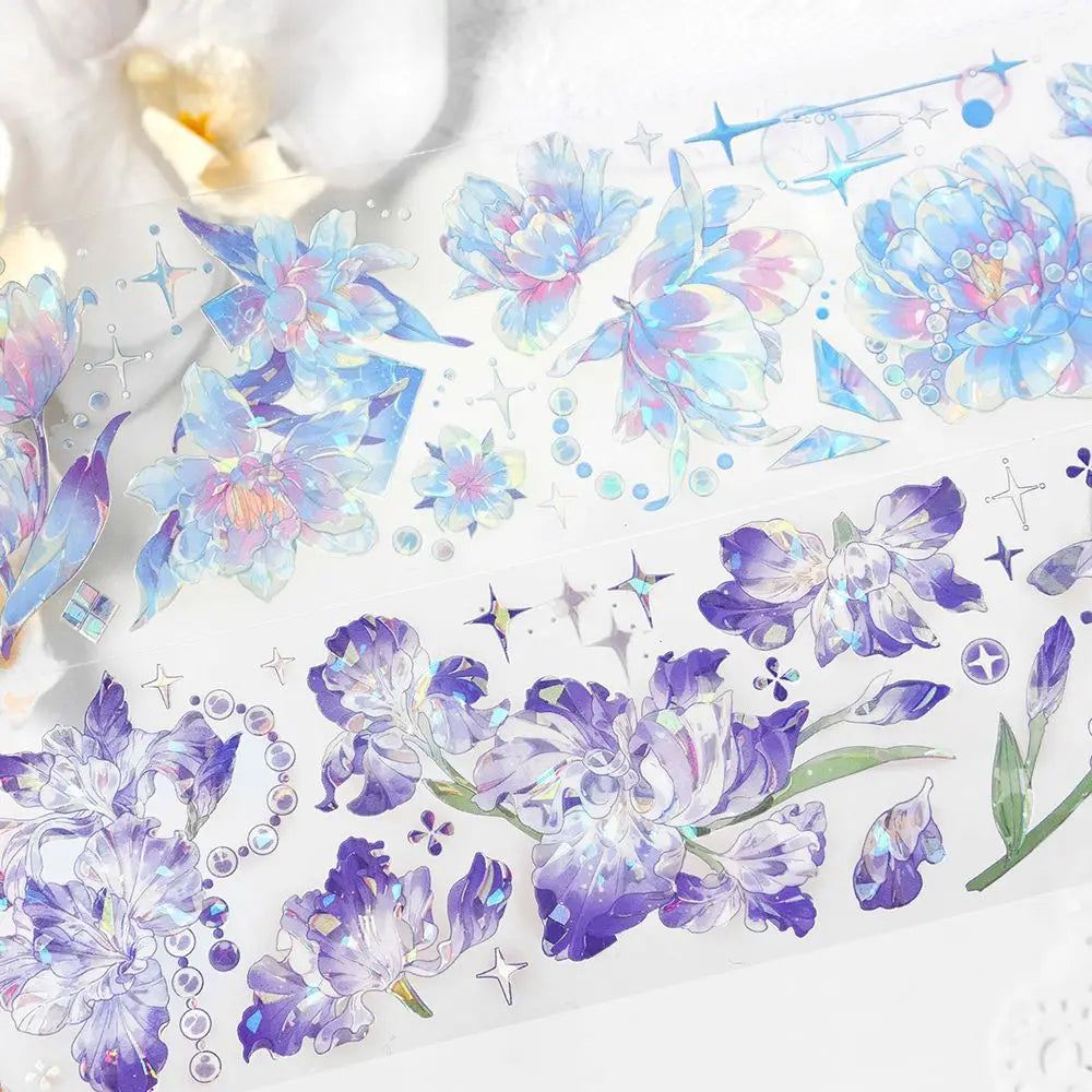 autocollants transparents floral papillons strass délicats scrapbooking étiquettes décoratives plantes fleurs album journal intime