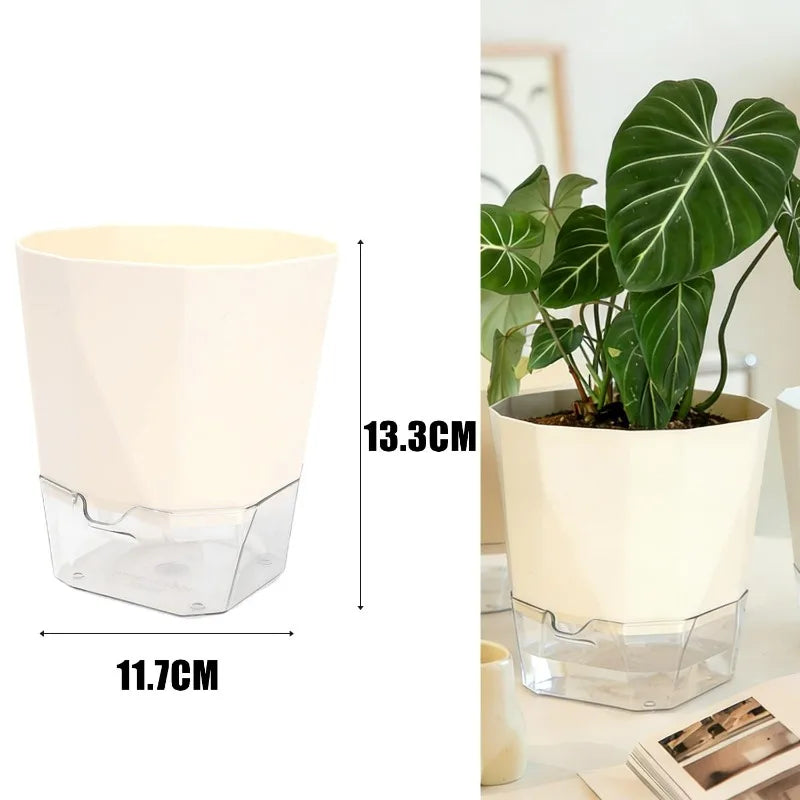 pots auto arrosants fleurs plastique pet blanc modernes sans fixation coton pince couteau plante