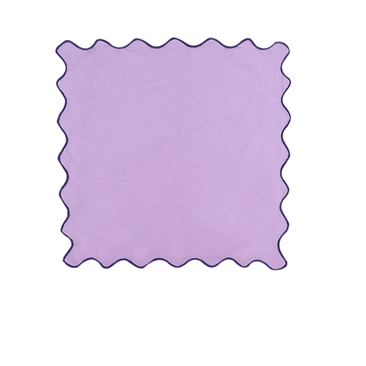 serviette violet bordures ondulées moderne 18x18 pouces table mariage festive lavable coton lin