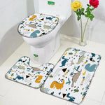 tapis toilette multicolore motifs animaux modernes adhésifs salle bain couvre siège deux sols