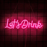 néon lumineux lettrage cheers vin lettres drink blanc rouge bleu rose moderne décoration chambre