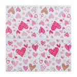 serviettes papier décoratives coeurs motifs romantiques blanc rouge rose doré