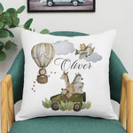 taies d'oreiller animaux forest enfants nom personnalisable illustration blanche festive