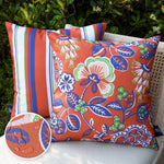 housses coussin imperméables fleurées modernes extérieur intérieur voiture 45x45cm deux lot