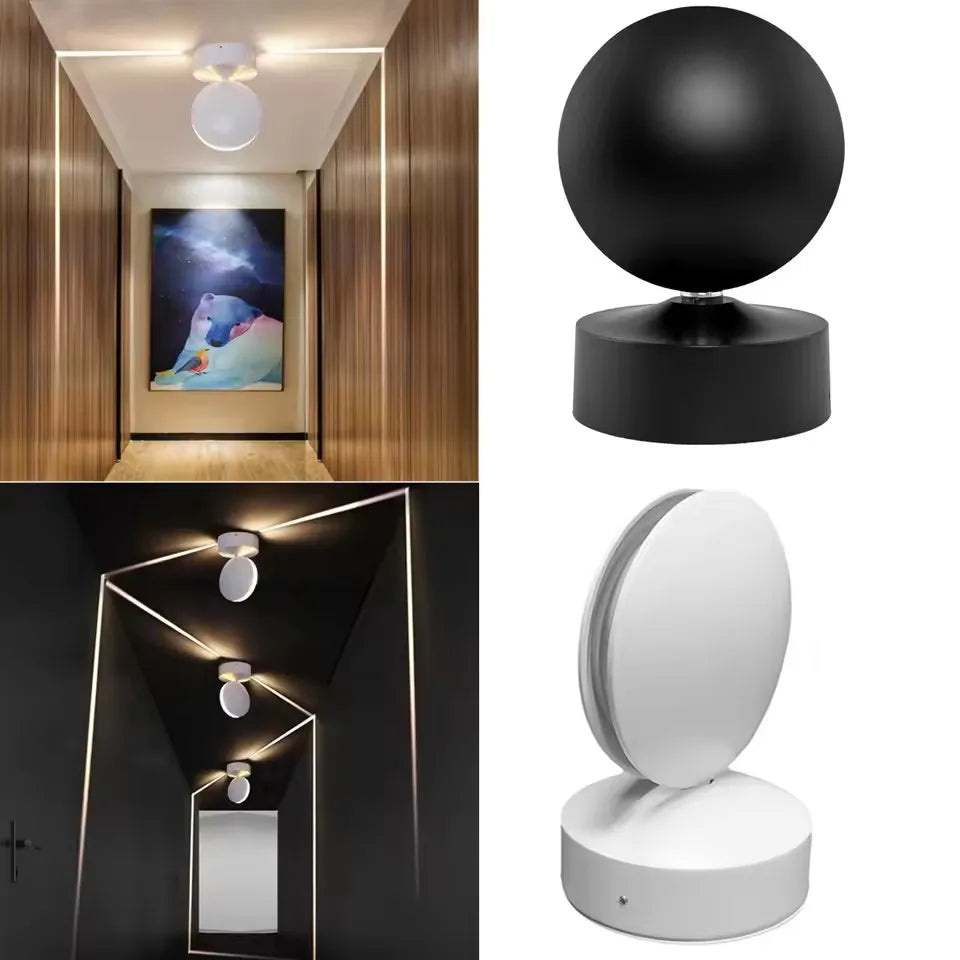 lampe table moderne minimaliste adhésive noir blanc sphérique 9w aluminium