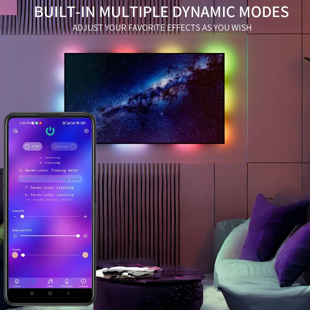 barre lumineuse led bluetooth controle app télécommande blanc moderne 524v