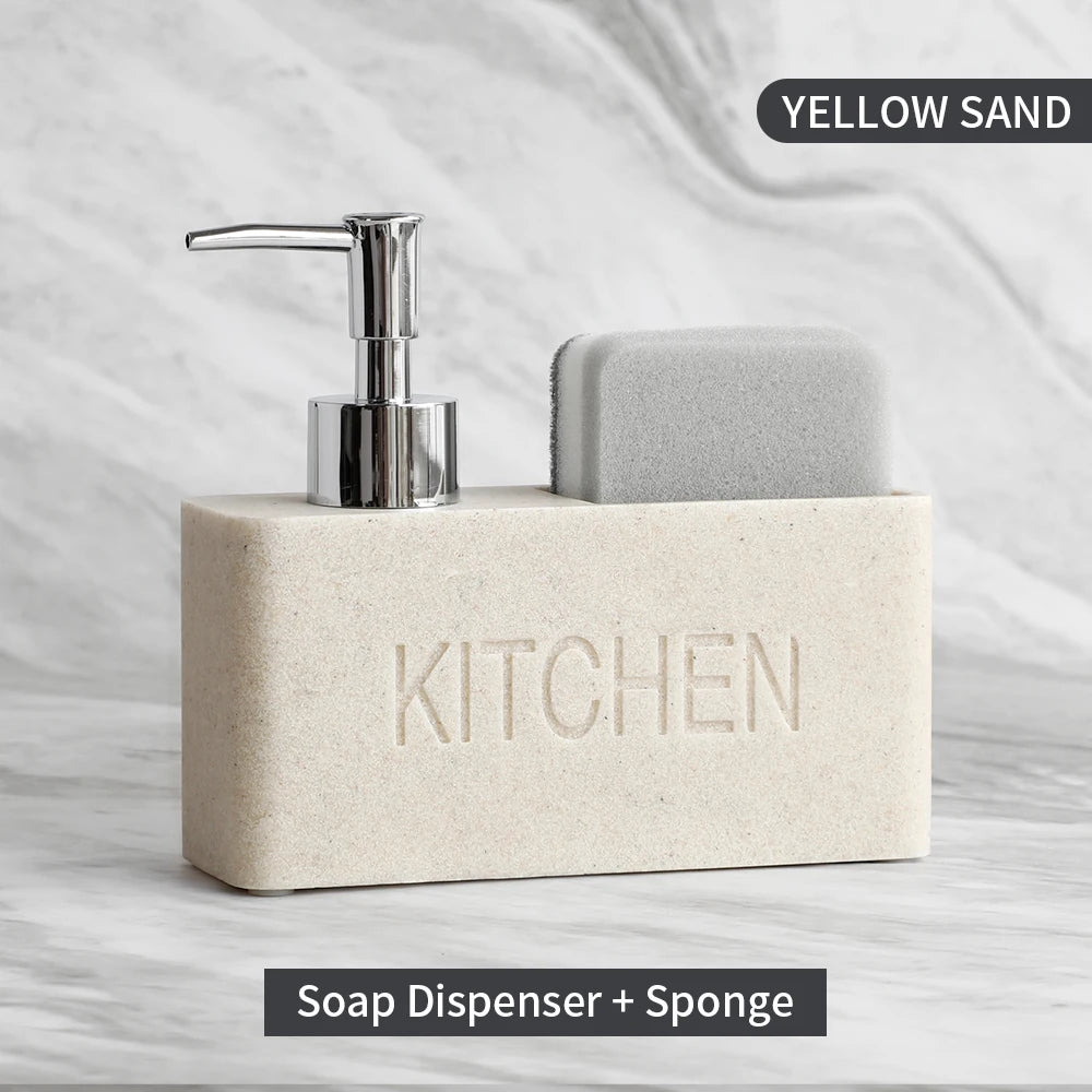 distributeur savon liquide gant cuisine marbré granité moderne noir blanc