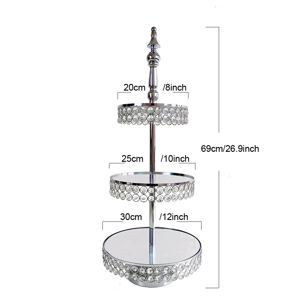présentoir cupcakes or strass élégant support métal miroir classique desserts table basse service thé