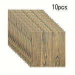 panneaux décoratifs autoadhésifs bois naturel moderne grisclair brunfoncé résistants humidité moisissures 35cmx35cm