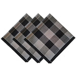 serviettes carrées coton carreaux noir blanc gris classiques modernes homme table manger