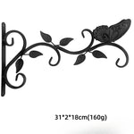 support mural suspendu plantes paniers artisanal vintage vis fixations noires motifs végétaux oiseaux fées