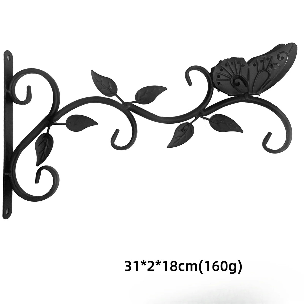 support mural suspendu plantes paniers artisanal vintage vis fixations noires motifs végétaux oiseaux fées