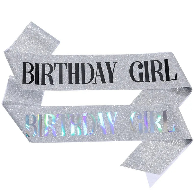 ruban pailleté festif anniversaire fille femme blanc rose bleu vert doré holographique
