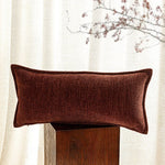 housse coussin lombaire géométrique boho chic marron noir pompons décorative canapé voiture 30x65cm polyester
