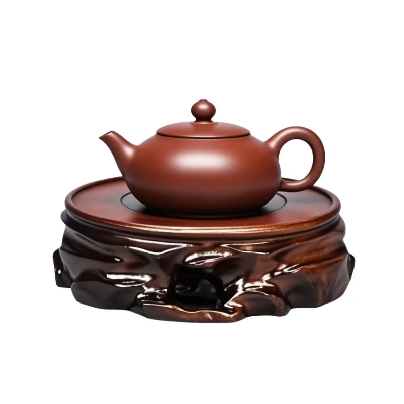présentoir théière bois sculpté motifs végétaux service thé cérémonie gong fu decoration maison opacité