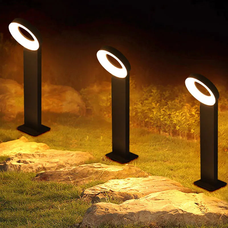 lampe solaire moderne noire ip65 led 9w waterproof plaque carréeextérieur