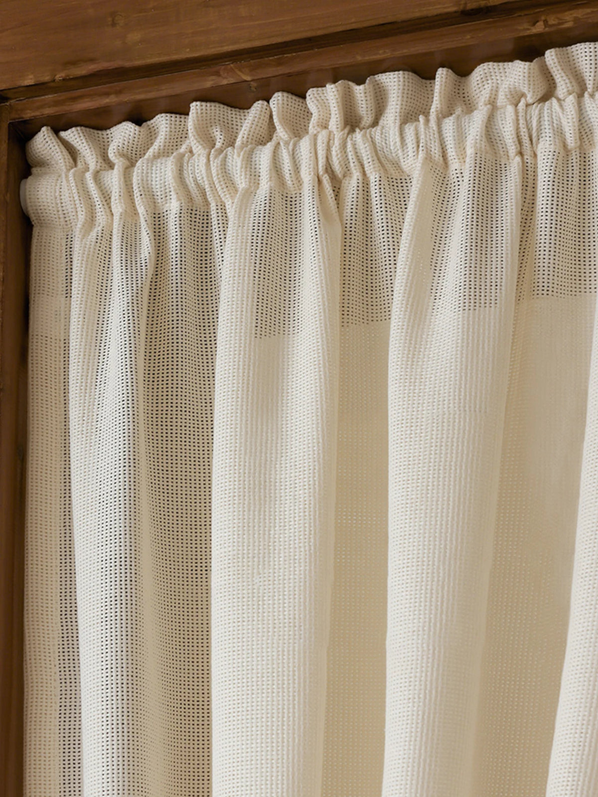 rideau blanc crème semi transparent moderne ruban franges maille fine polyesterextérieur fenêtre plate