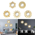 miroirs décoratifs solaires or rayonnants différents motifs cadre doré opaques vintage soleil