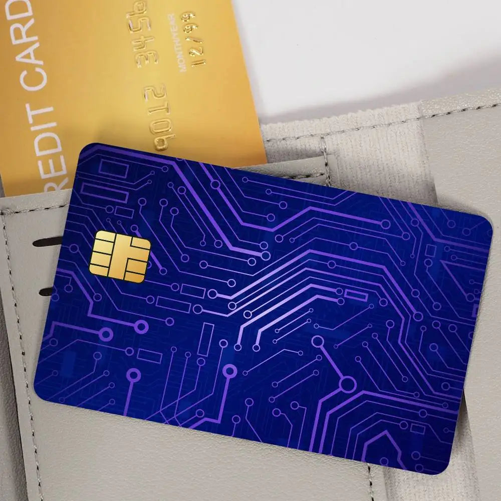 carte bancaire personnalisée adhésive circuit imprimé vert fond noir étanche résistante rayures empreintes digitales