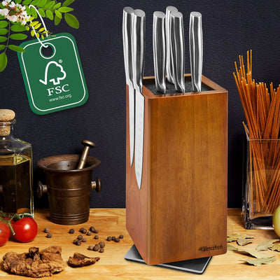 Porte-couteau rotatif magnétique en bois vue d'ensemble
