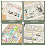 trousse rangement transparente compartiments points noirs maquillage organisation moderne plastique