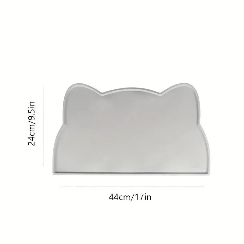 tapis alimentation animaux compagnie silicone antidérapant imperméable lavable moderne tête chat motifs