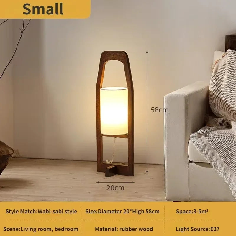 lampe table bois marron clair abat jour beige moderne minimaliste salon chambre
