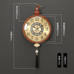 horloge murale or chinois moderne ornements fleurs arabes noirsOpaque