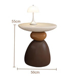 table basse ronde pierre moderne minimaliste sculptural couleur vive salon