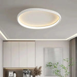 plafonnier led moderne minimaliste acrylique blanc fixation circulaire ovale éclairage quotidien contemporain