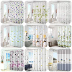 rideau douche moderne motifs floraux couleurs variées opaques anneaux métalliques 150cm 180cm
