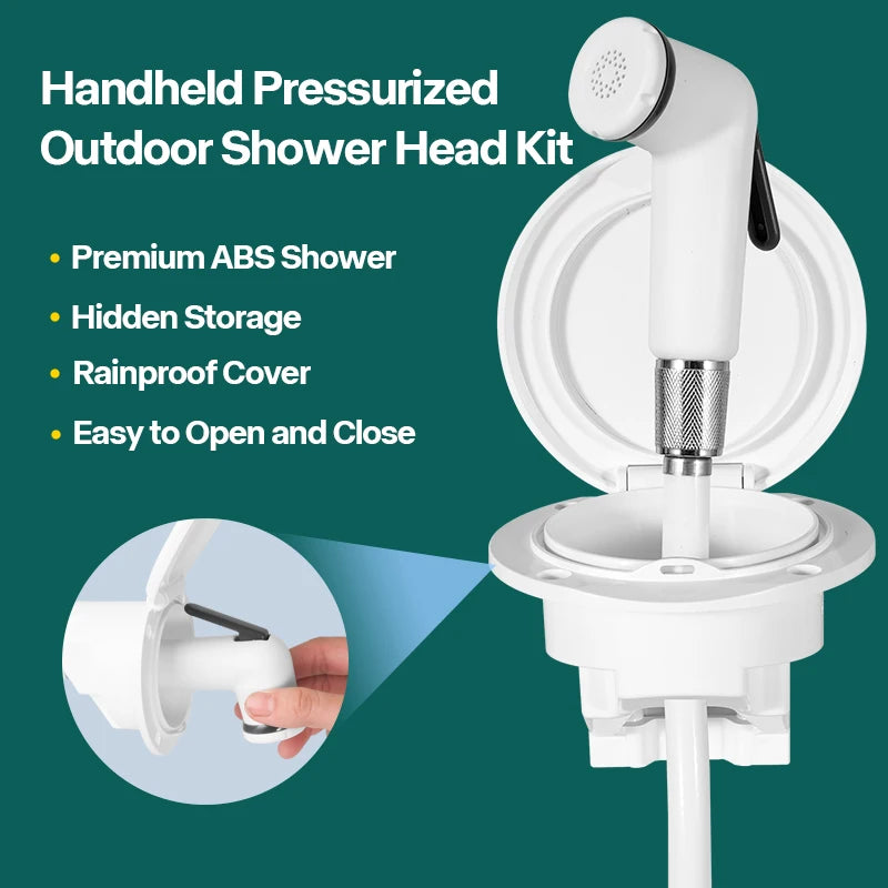 tête douche extérieure manuelle blanc anti dérapante moderne boîte rangement cache pluie