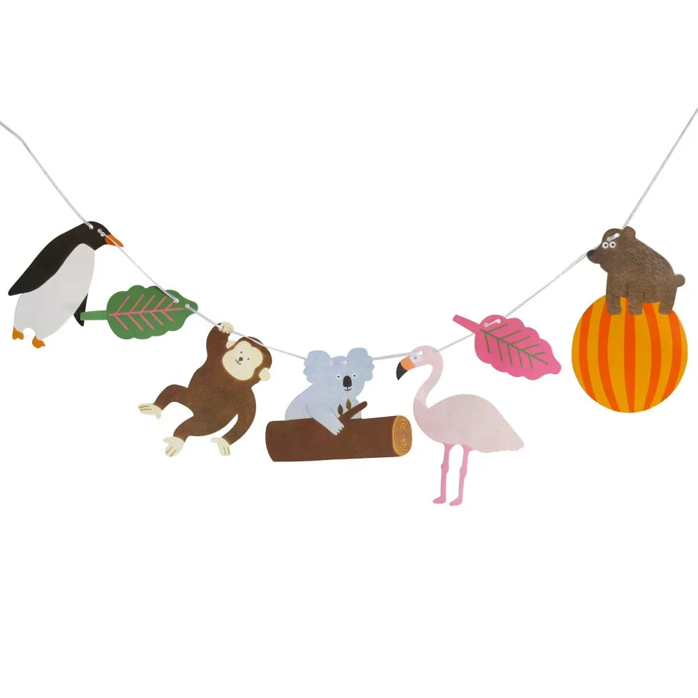 guirlande fête multicolore dessins animaux motifs géométriques enfant décoration anniversaire noël mariage