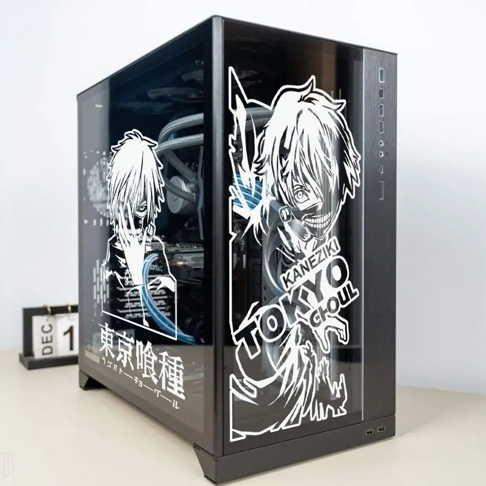 autocollants anime personnages tokyo ghoul kaneziki transparents pc noir blanc
