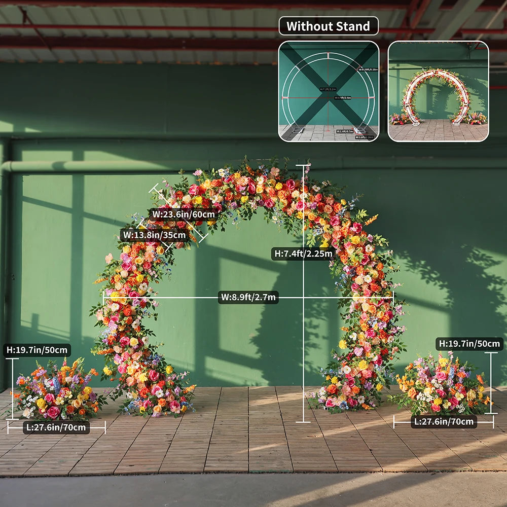 décoration mariage arches fleurs artificielles couleurs vives bouquet romantique extérieurintérieur